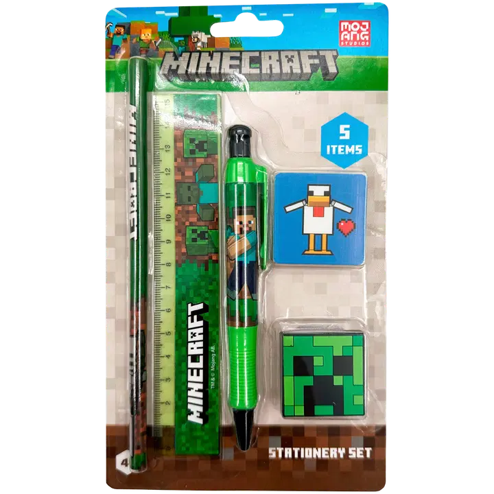 Minecraft kirjatarvete komplekt 5 tk
