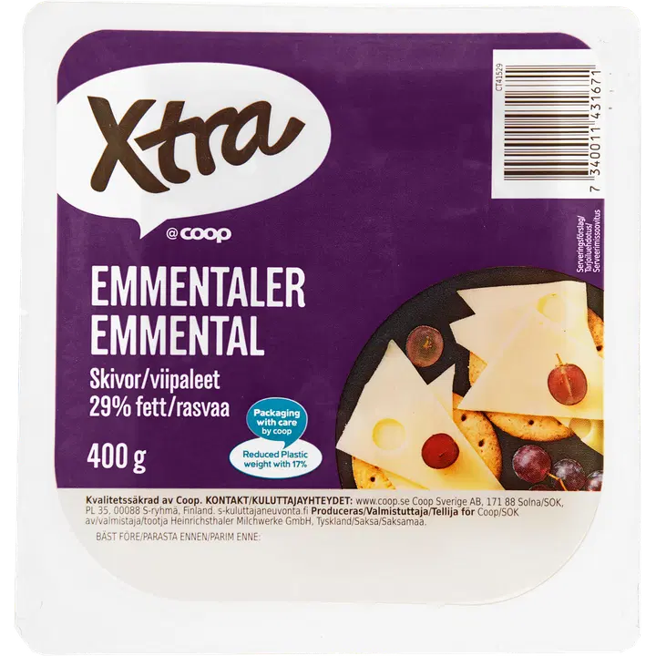 Xtra 400g Emmental juustoviipaleet 29%