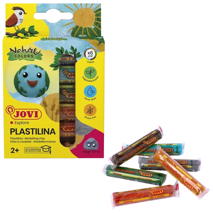 Jovi plastiliin 6 värvi, a' 15 g, loodus