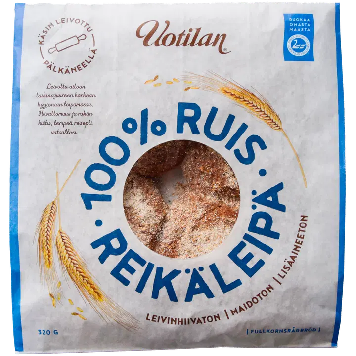 Uotilan 320g Täysrukiinen reikäleipä