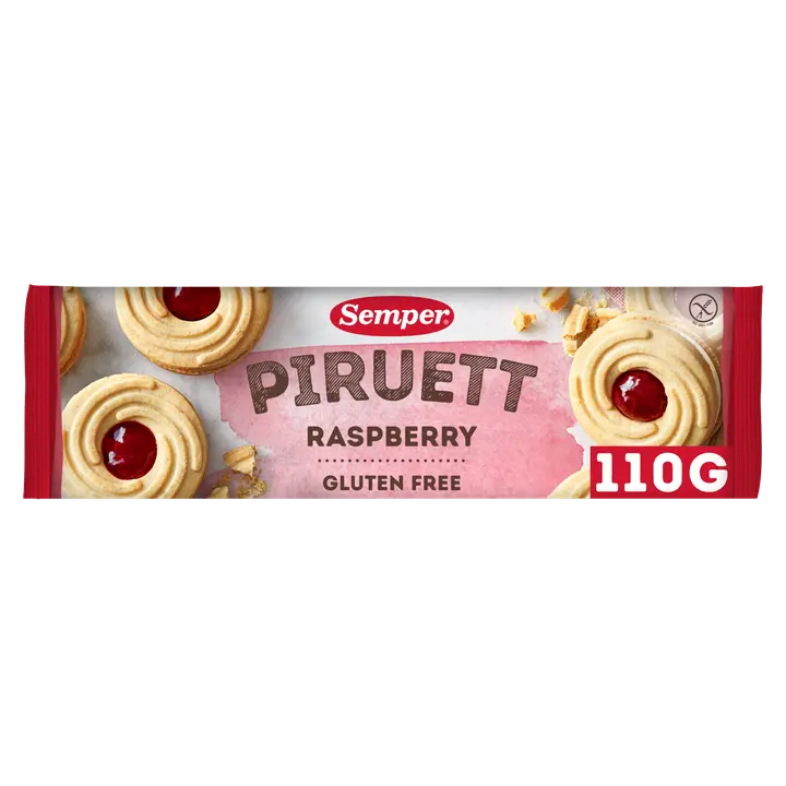 Semper Gluteeniton Piruett Vadelmanmakuinen Täytekeksi 110g