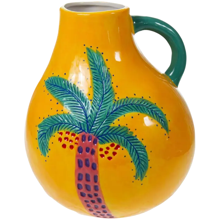 Värviline vaas, 24,5 cm kollane