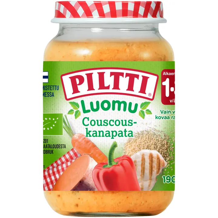 Piltti Luomu 190g Couscous-kanapata lastenateria 1-3v