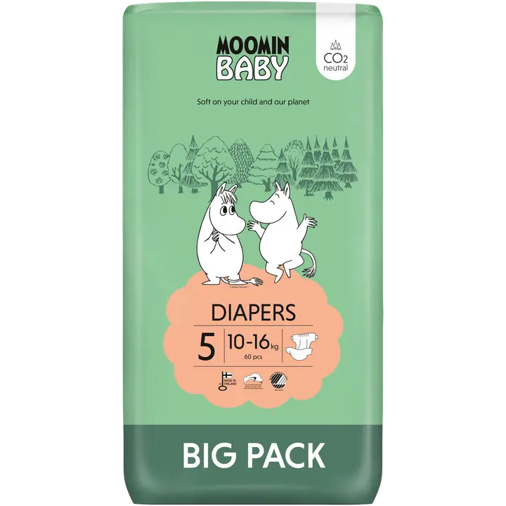 Moomin baby teipmähkmedr 5 60tk 10-16kg