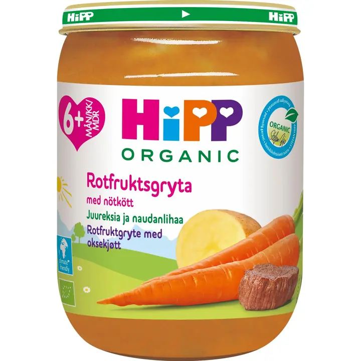 HiPP 190g Luomu Juureksia ja naudanlihaa 6kk