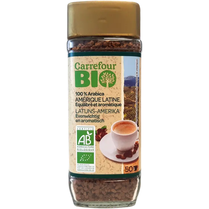 Carrefour Bio Café soluble Amérique Latine Pur Arabica pikakahvi 100 g
