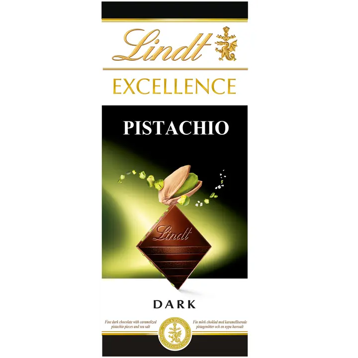 Lindt EXCELLENCE Hienoa tummaa suklaata, karamellisoitua pistaasipähkinää ja ripaus merisuolaa 100g