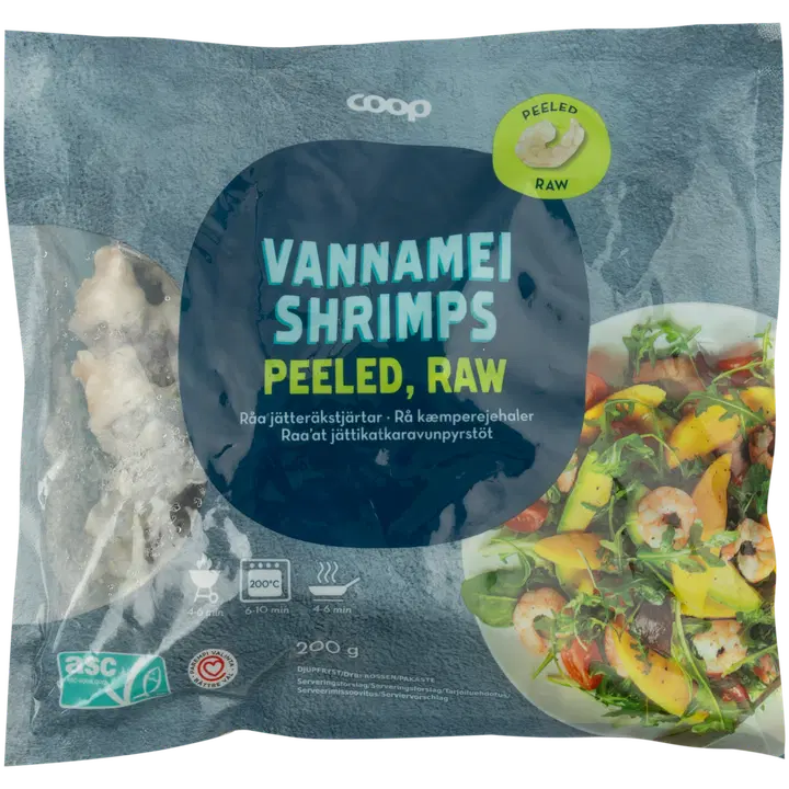 Coop raa'at jättikatkaravunpyrstöt ASC 200 g pakaste