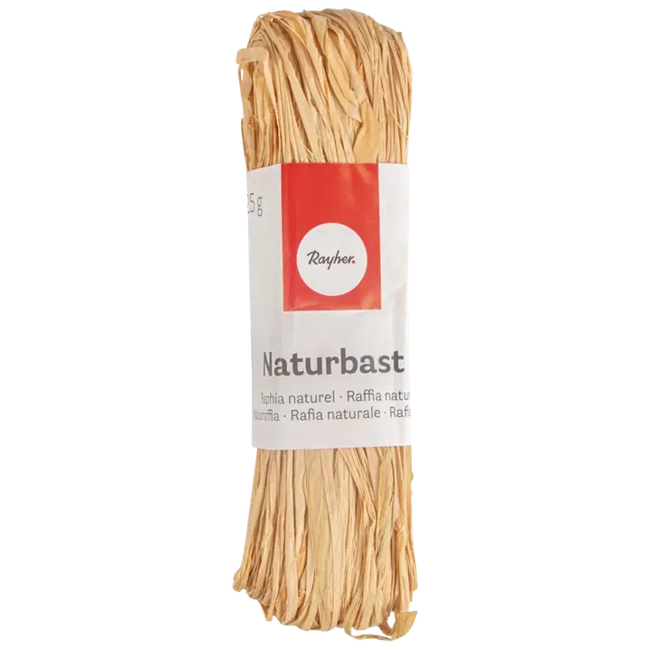 Rayher Hobby natural raffia, luonnollinen, nippu 25 g