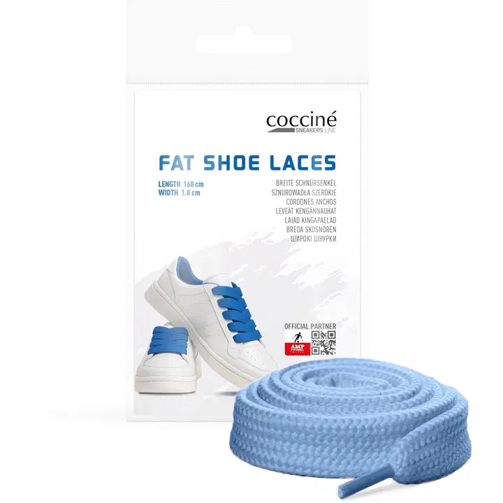 Cocciné fat shoe laces kengännauhat 120cm light blue