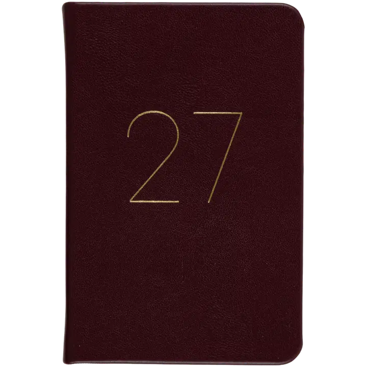 Taskukalenteri 2027 burgundy