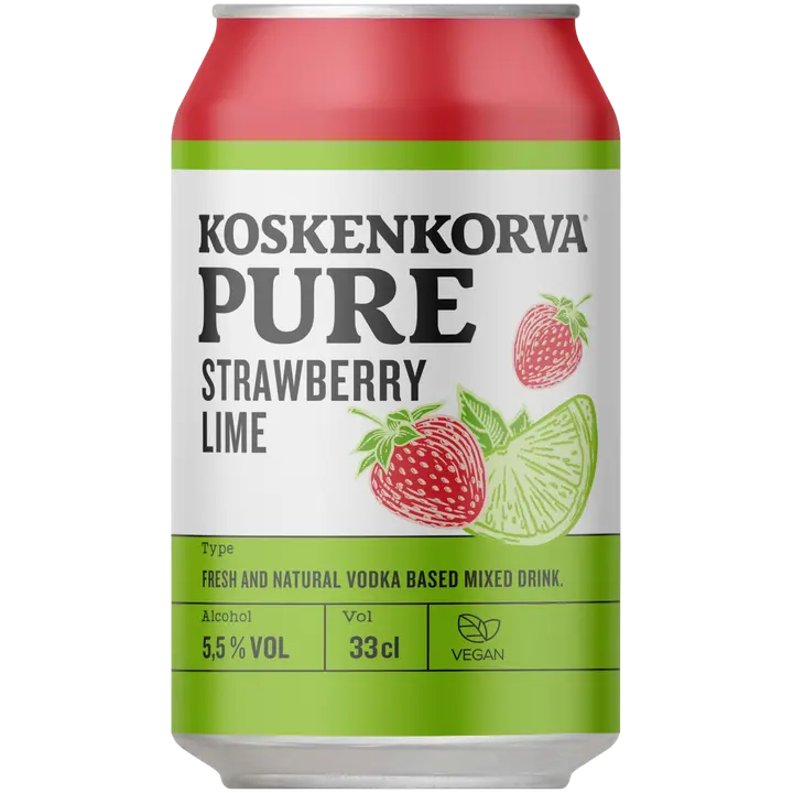 Koskenkorva PURE Strawberry Lime 5,5% 33cl can