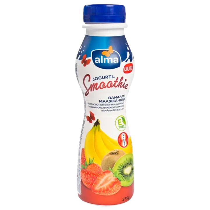 Alma Banaani-maasika-kiivi jogurtismuuti, 275 g