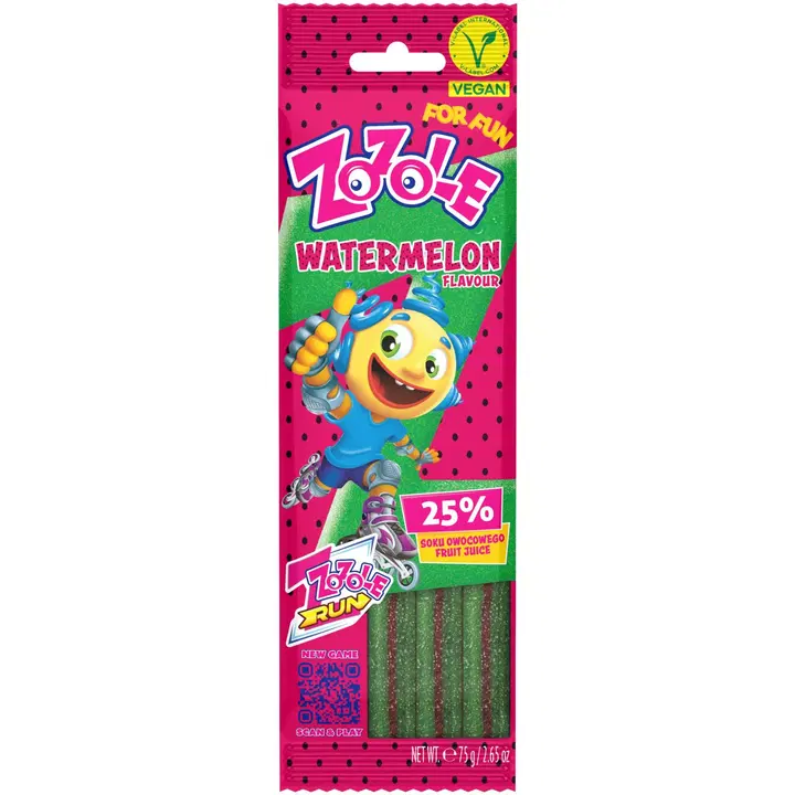 Mieszko Zozole Watermelon vesimeloninmakuiset kirpeät makeisremmit 75 g