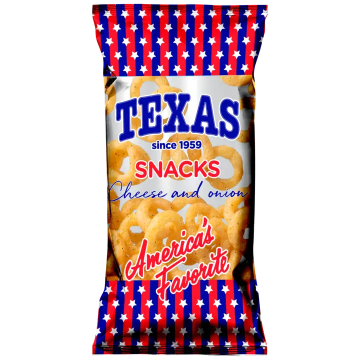 TEXAS juustu- ja sibulamaitselised maisirõngas 50g