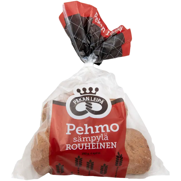 Pekan Leipä Pehmosämpylä rouheinen 6kpl 390g