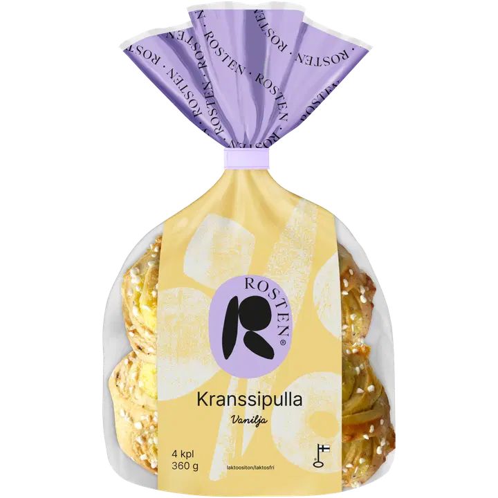Rosten Kranssipulla täytepulla 4 x 90 g