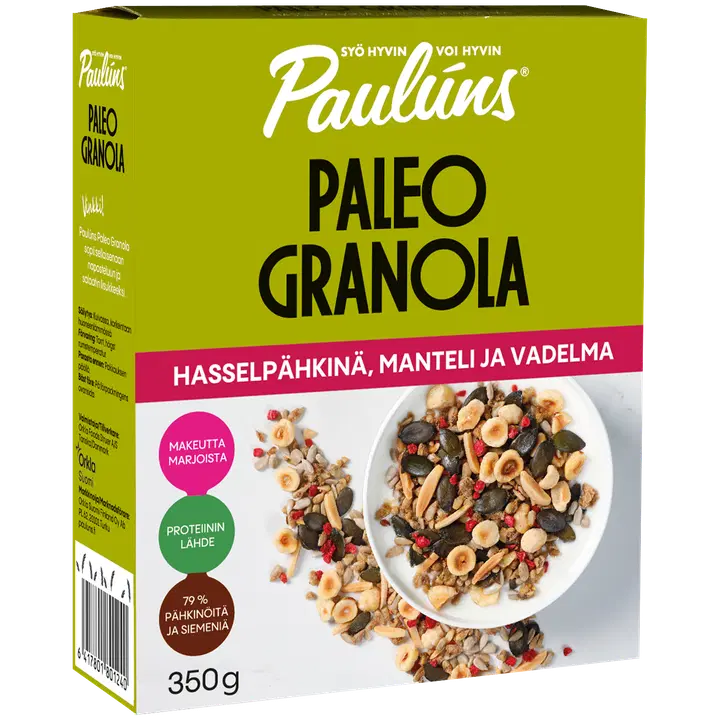 Paulúns paleo hasselpähkinä granola siemenmysli 350g