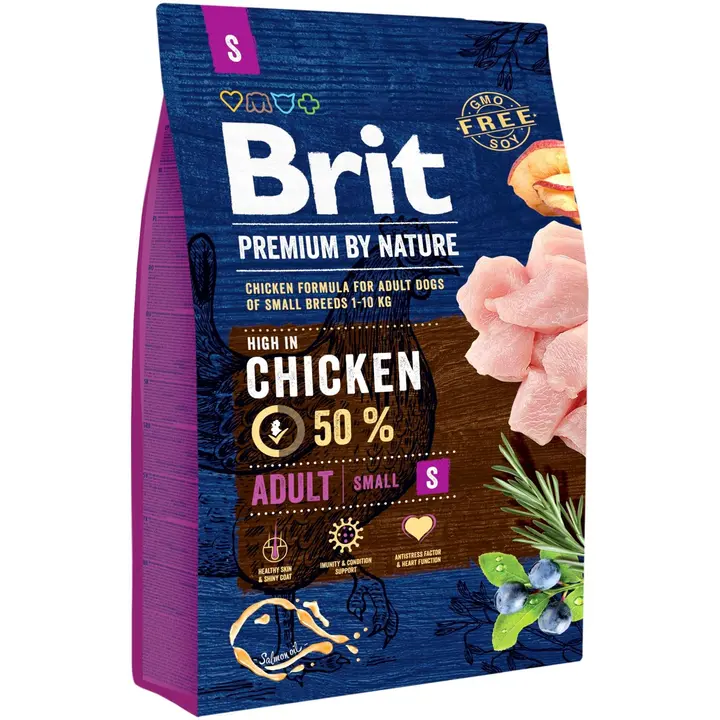 Brit Premium by Nature Adult S pienille aikuisille koirille 3 kg