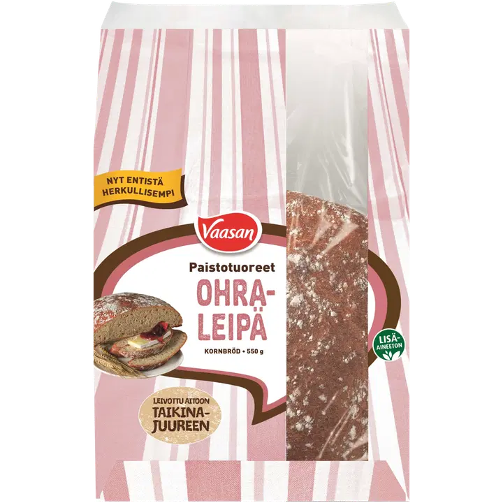 Vaasan Paistotuoreet Ohraleipä 550 g ohraleipä