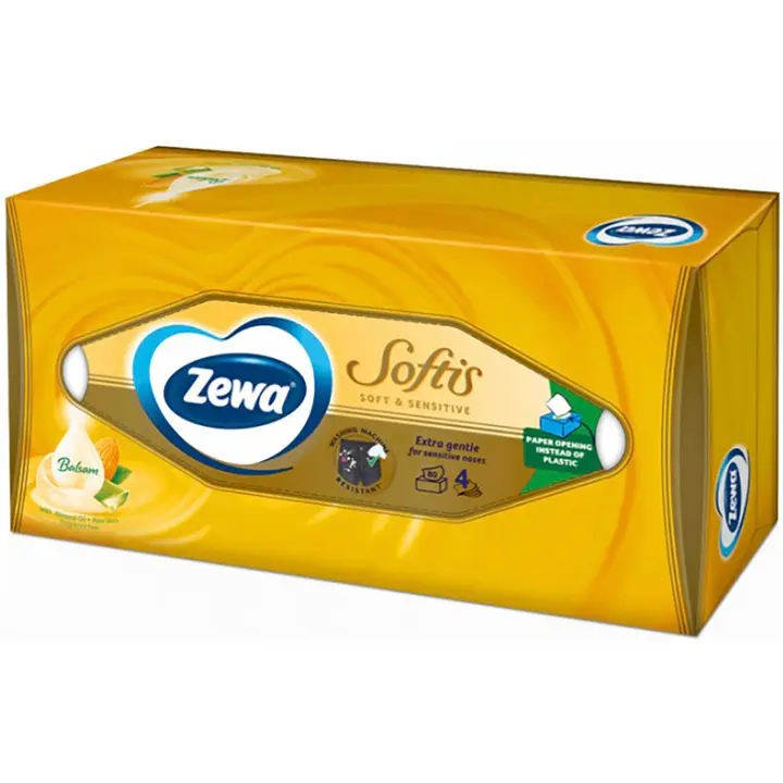 Zewa Taskurätik karbis Softis Sensitive 4-kihiline 80tk