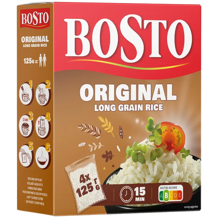 Bosto pikateraline riis 4 x 125 g