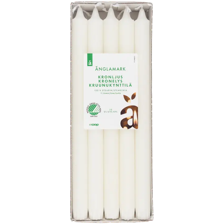 Änglamark kroonküünal valge 30cm 10tk