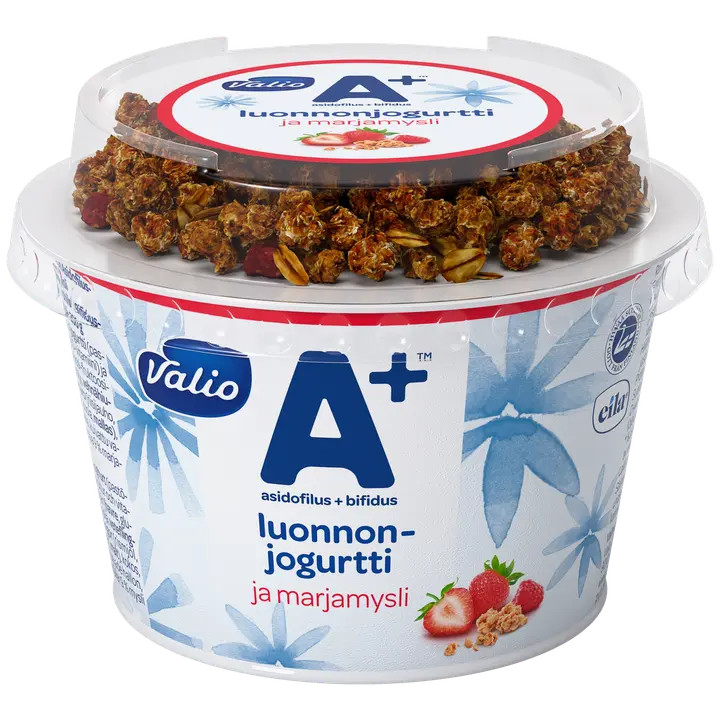 Valio A+™ luonnonjogurtti ja marjamysli 200 g laktoositon