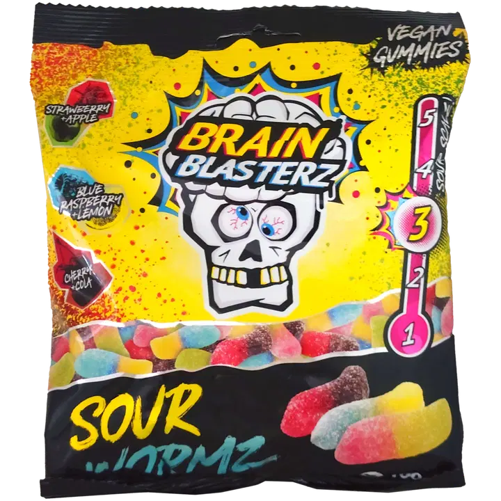 Brain Blasterz Sour Wormz kirpeä makeissekoitus 100g