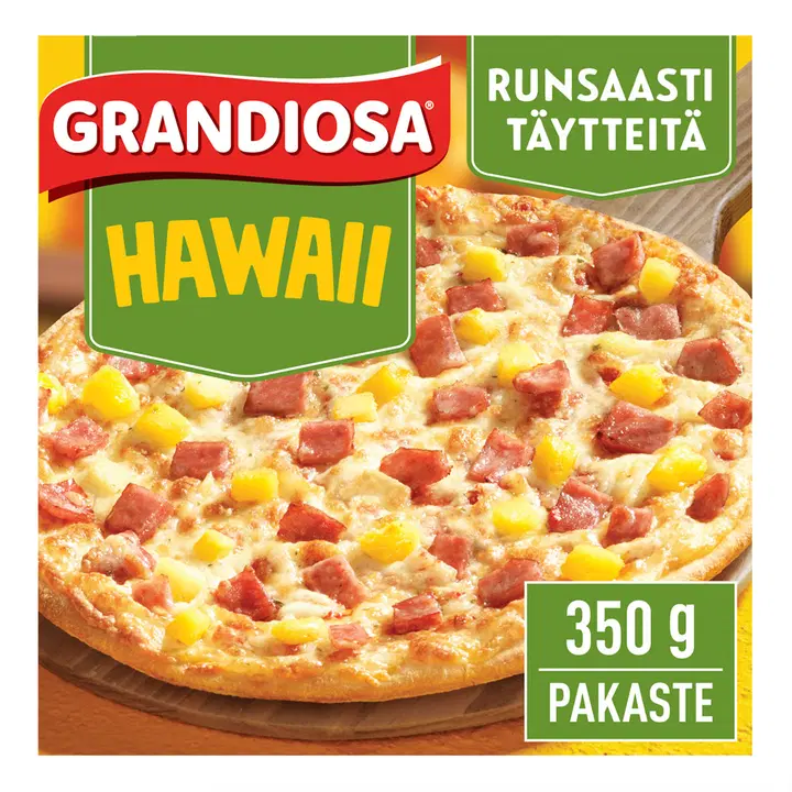 Grandiosa hawaii stenugnsbakad fryst pizza 350g