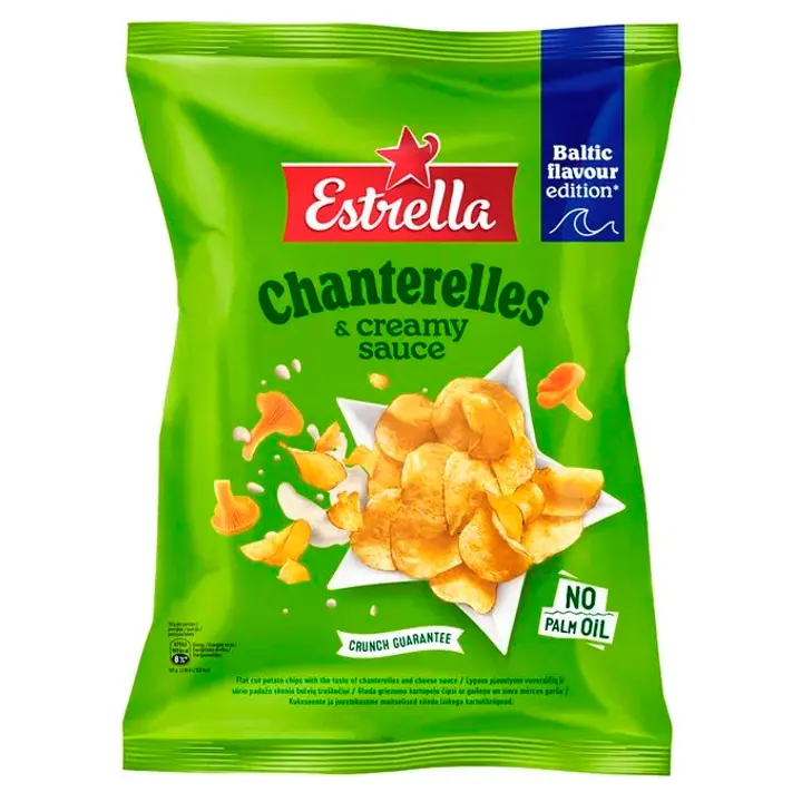 Estrella kartulikrõpsud  kukeseente ja juustumaitselised, siledalõikelised, 170 g