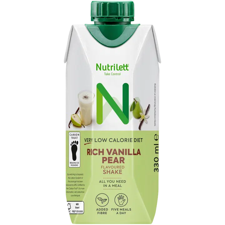 Nutrilett VLCD Rich Vanilla Pear Flavoured shake Valmis pirtelö Vanilja 330ml
