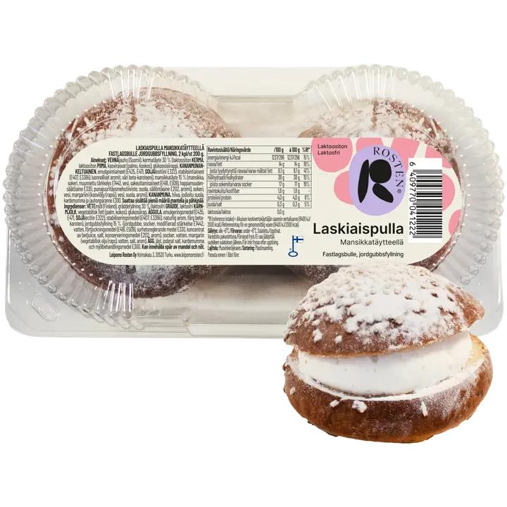 Rosten Laskiaispulla mansikkatäytteellä 2kpl 200g