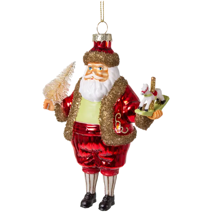 Jõulukaunistus jõuluvana punane 13,5 cm