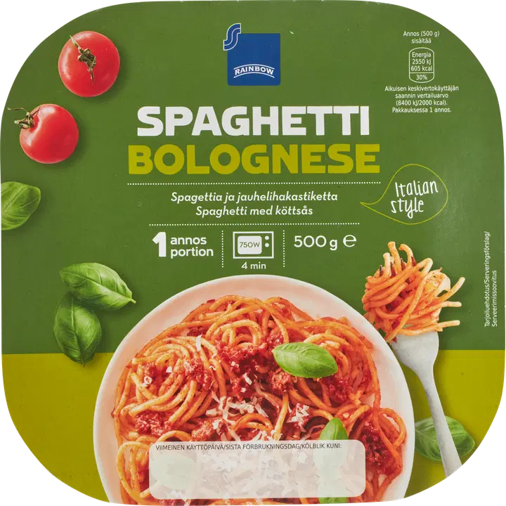 Rainbow spaghetti bolognese 500 g