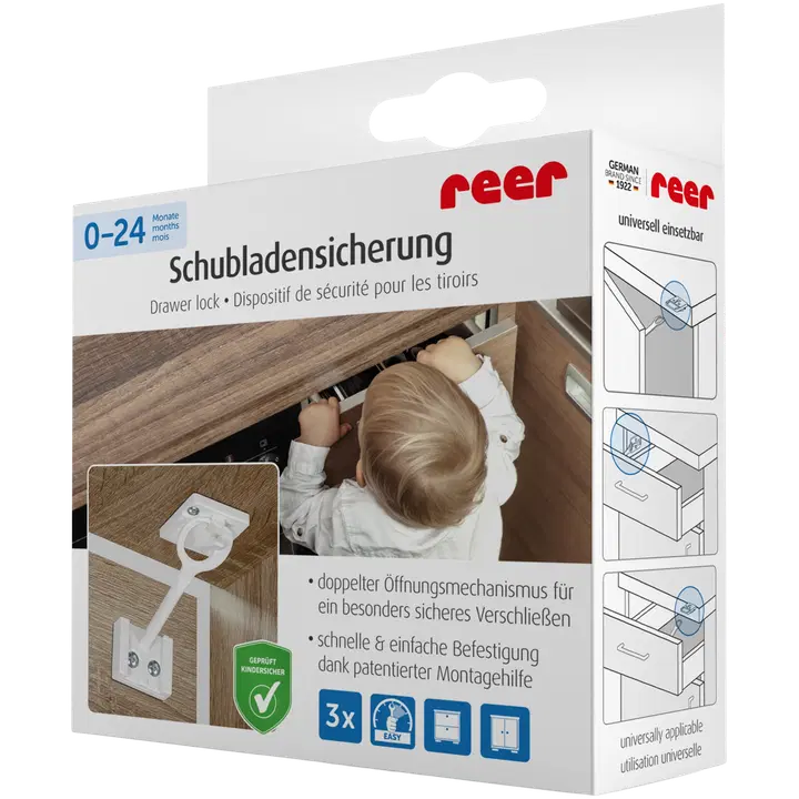 Reer lapsilukko laatikkoon ja oveen, 3kpl