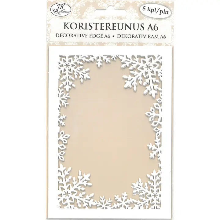 J.K. Primeco Koristereunus A6 Isot lumihiutaleet valkoinen 5kpl