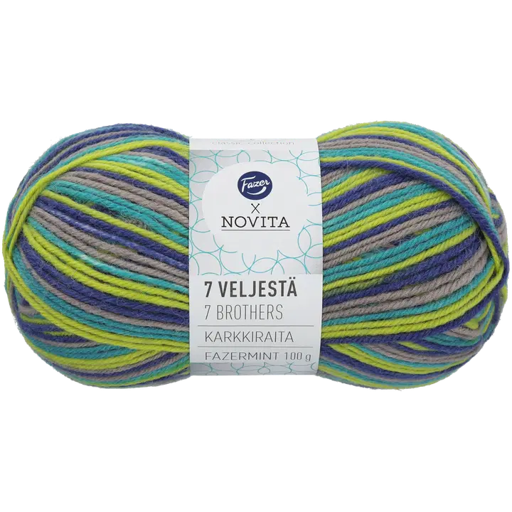 Fazer x Novita Neulelanka 7 Veljestä Karkkiraita Fazermint