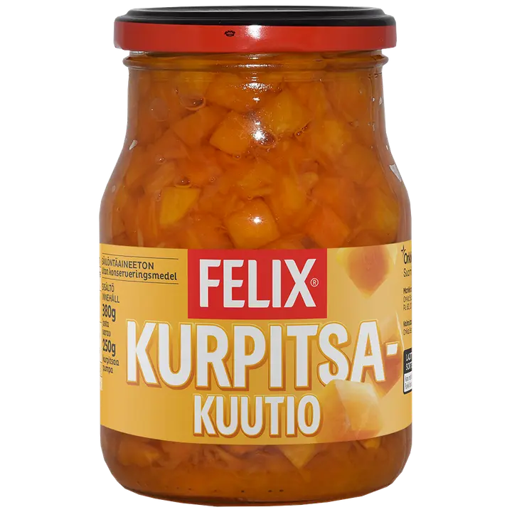 Felix kurpitsasalaatti, kurpitsakuutioita mausteliemessä 380/250g