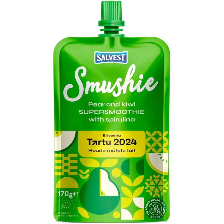 Salvest Smushie pirni-kiivivpüree spirulinaga, 170g