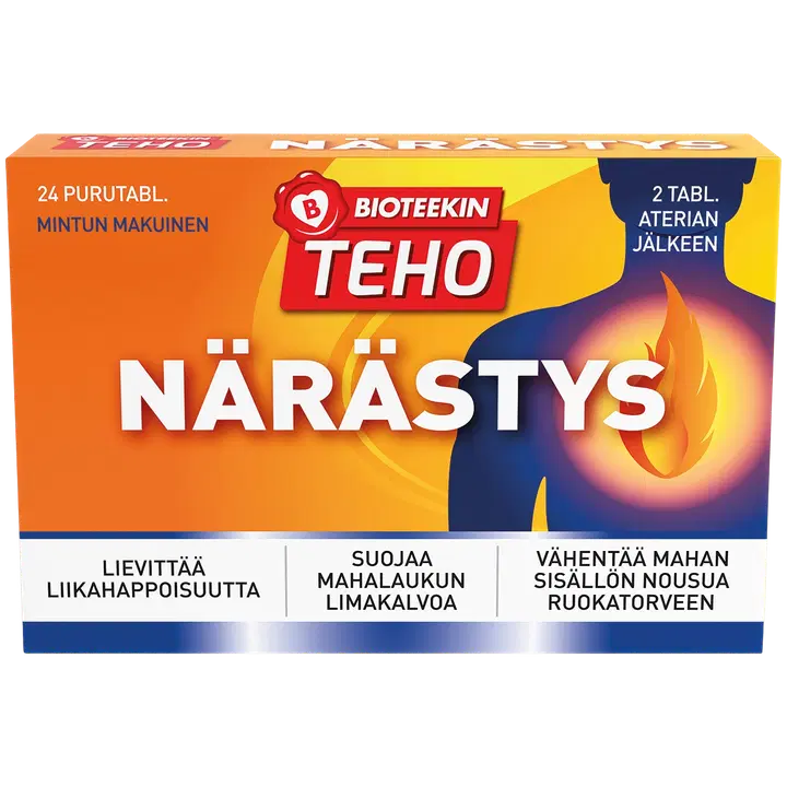 Bioteekki Teho Närästys lääkinnällinen laite 24 tabl.