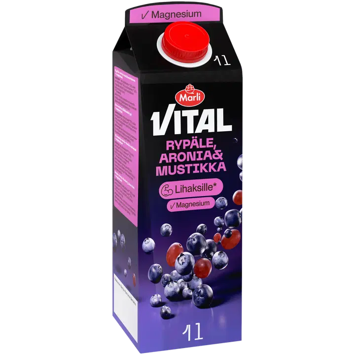 Marli Vital Rypäle-aronia-mustikka mehujuoma +magnesium 1 L
