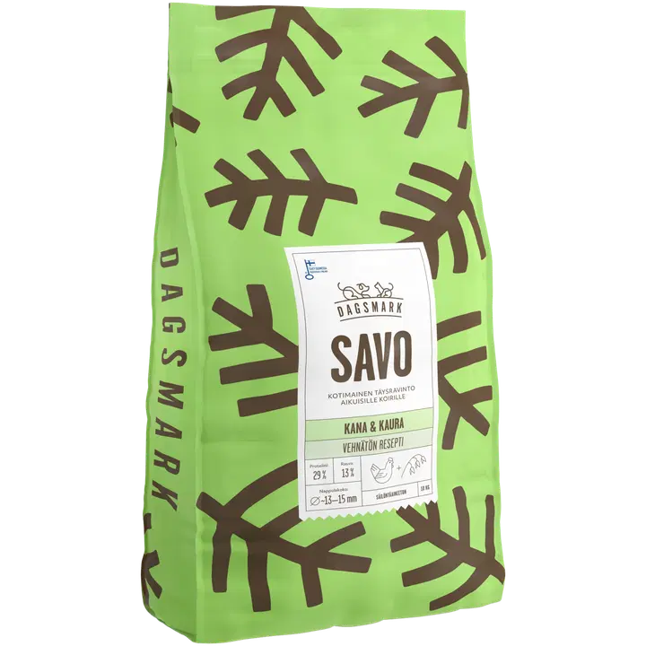 Dagsmark SAVO 10kg vehnätön koiran kuivaruoka kana-kaura