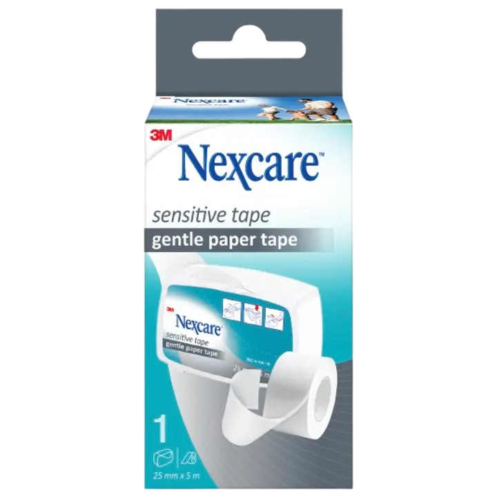 Nexcare™ Sensitive -teippi, 25 mm x 5 m, 1 rulla