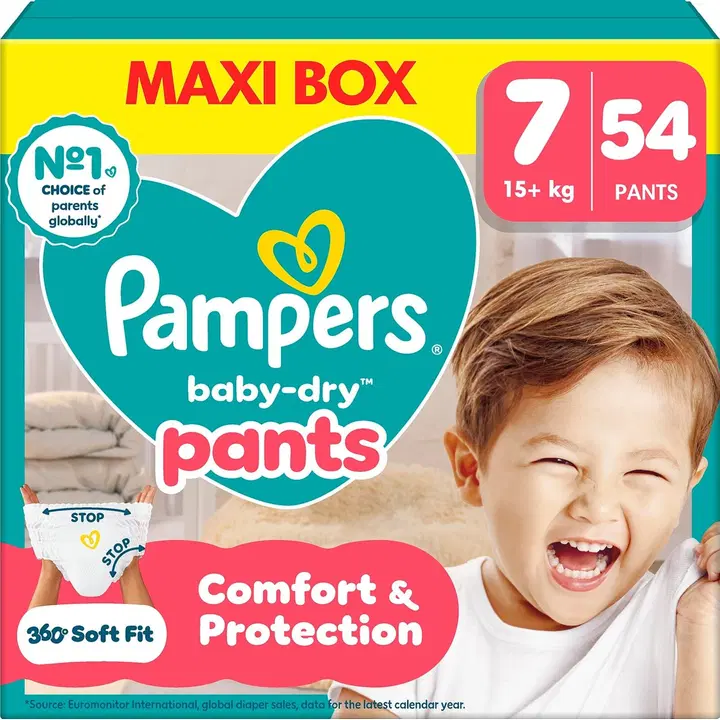Pampers Baby Dry püksmähkmed S7, 15+ kg, 54 tk