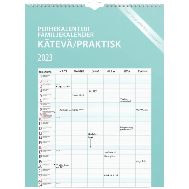 Burde vuosikalenteri 2023 Perhekalenteri Kätevä, FSC Mix