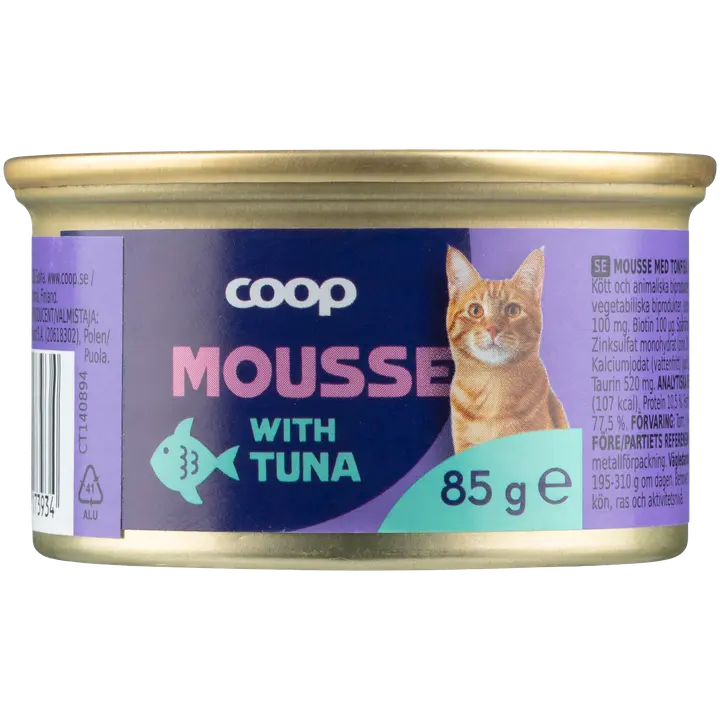 Coop tonnikalaa sisältävä mousse täysikasvuisille kissoille 85 g