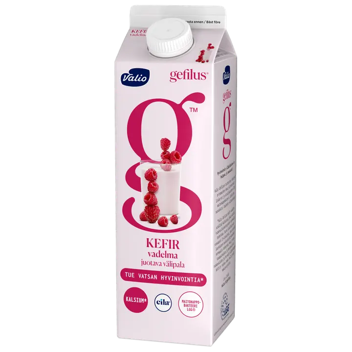 Valio Gefilus® Kefir juotava välipala 1 kg vadelma laktoositon