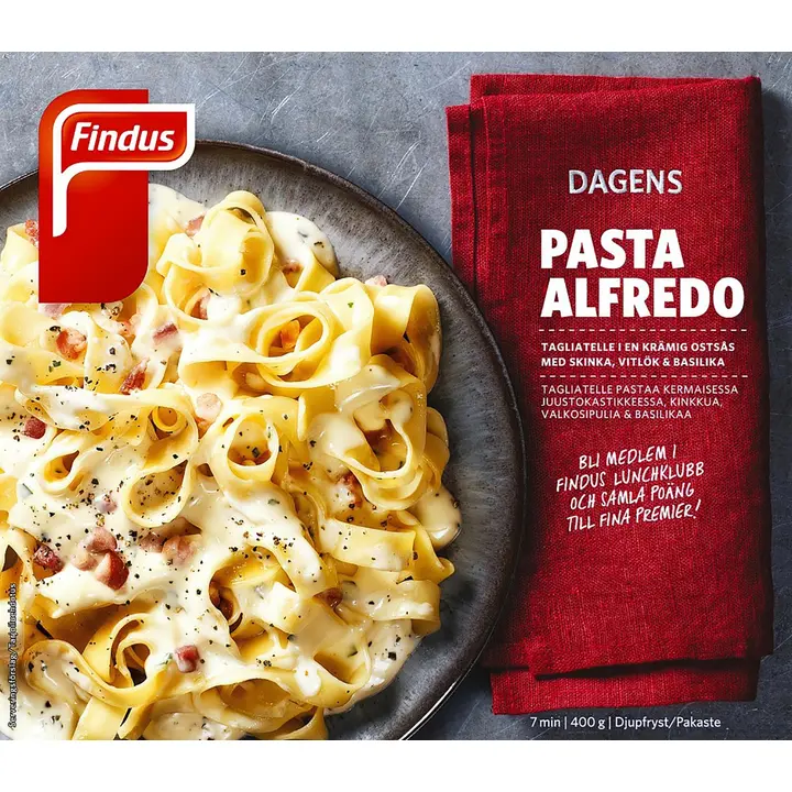 Findus Dagens Pasta Alfredo 400g, pakaste