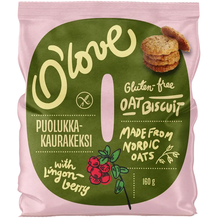 Porokylän O´love Kaurapuolukkakeksi 160 g gluteeniton